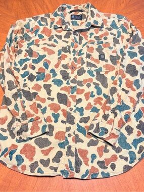 Carhartt Relaxed Fit Camo Print Work Shirt Men’s Large Button Up Hunting Style